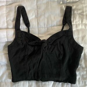 Hollister Black Bow Tank Crop Top - XS